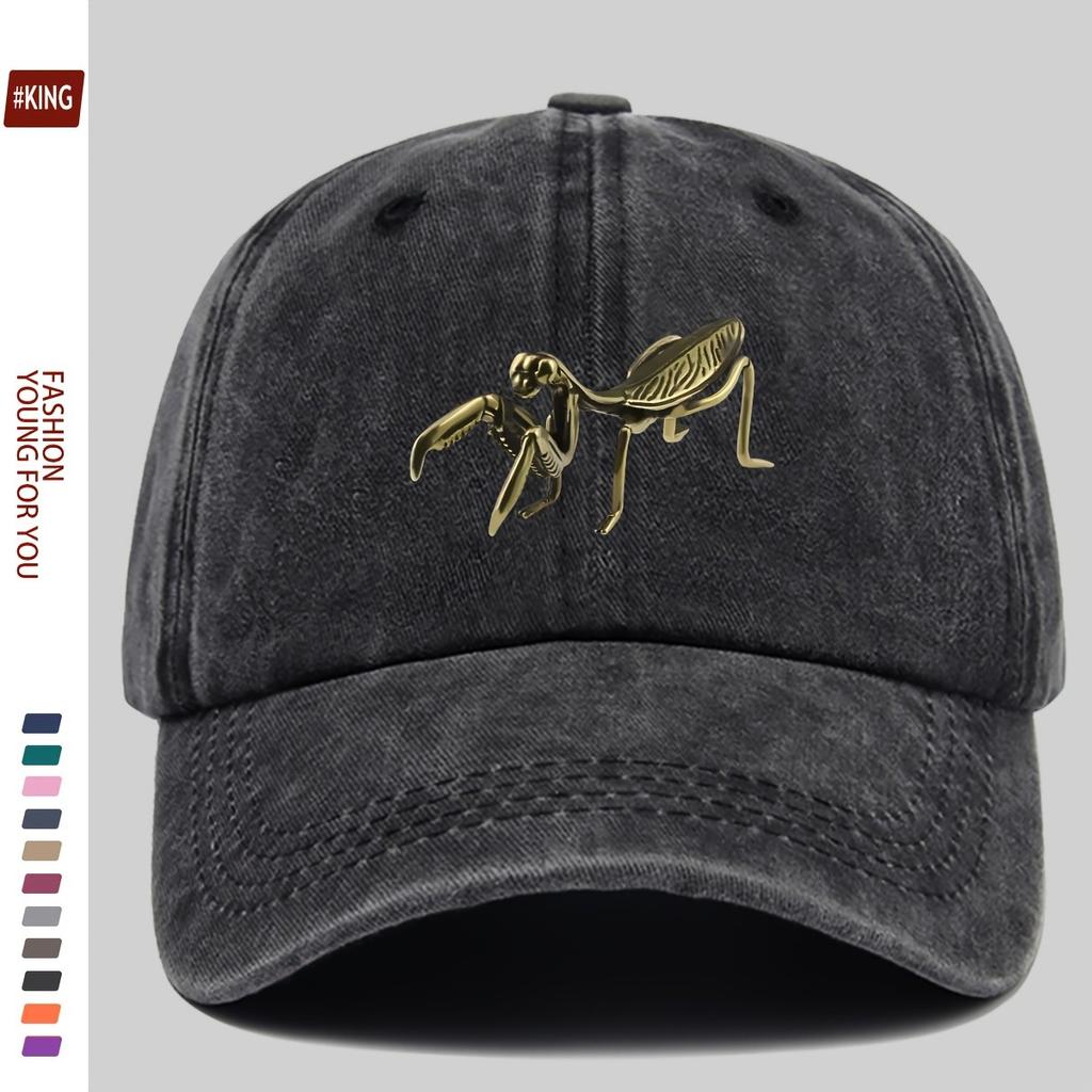 Unisextis Insect Baseball Cap Washed Cotton Adjustable Snapback Hat for Unisex Outdoor Use