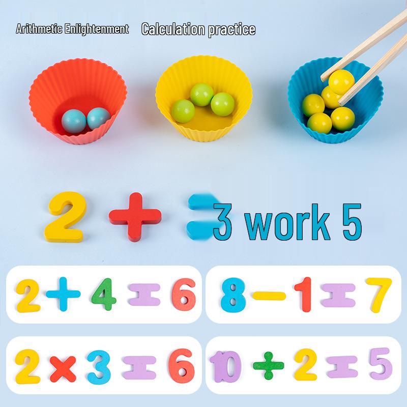 Montessori Educational Number Clip Beads - Early Math Color Matching Puzzle for Kids