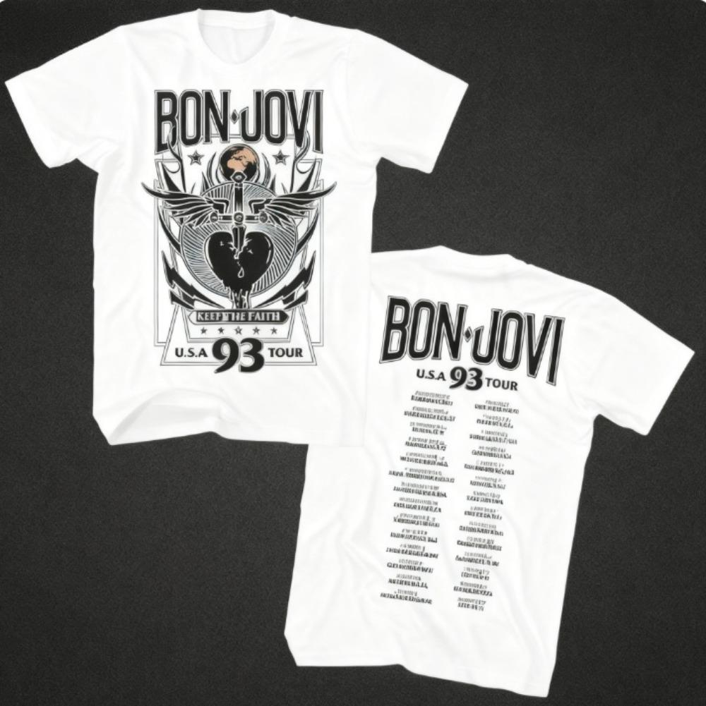 

Нова футболка Bon Jovi Keep The Faith USA Tour 1993 Чоловіча Футболка Рок-гурт Альбом Концертний Мерч Висококласна Розкіш Підходить як для Чоловіків, так і для Жінок Топ 2XL