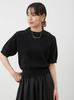Mira Owen Glitter Puff Sleeve Knit and Flared Skirt Set 09WNO254159 Black Women's