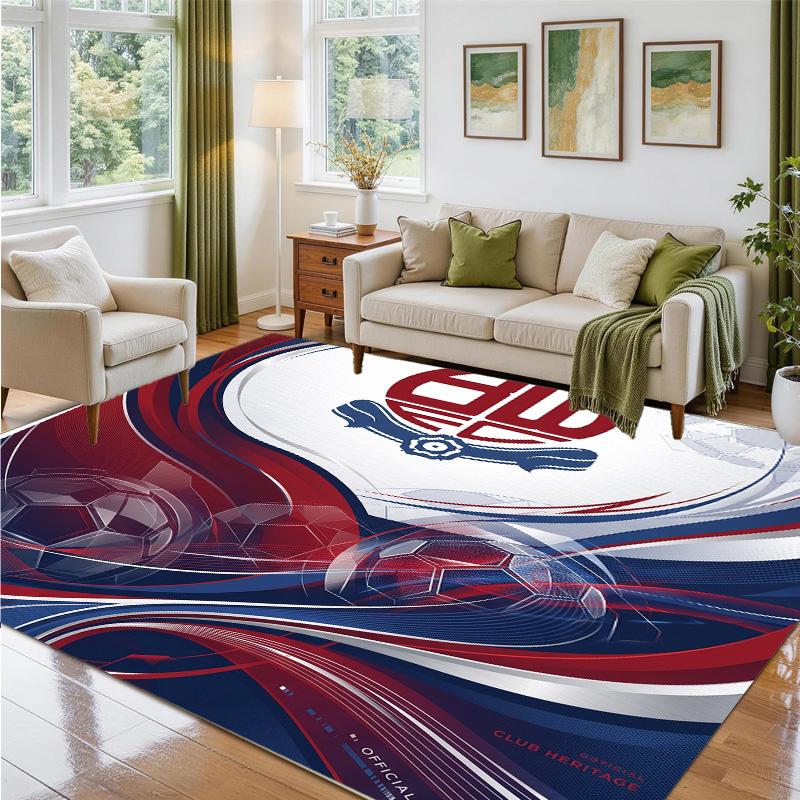 Bolton Wanderers FC Design Kristall-Samt-Teppich Weiche Dekorationsmatte für Schlafzimmer Eingang
