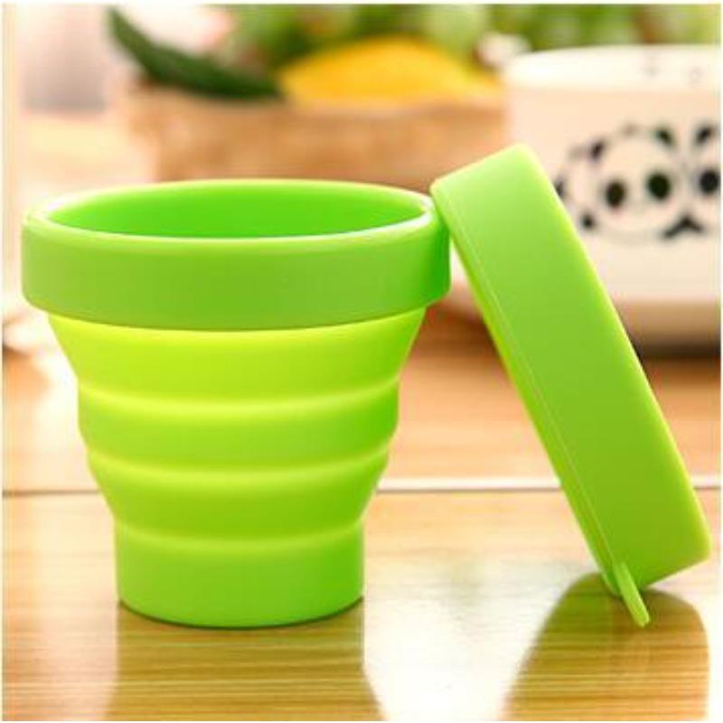 Portable Silicone Telescopic Folding Cup, Candy Colored Design, Travel Camping Bathroom Multi-Purpose Cup