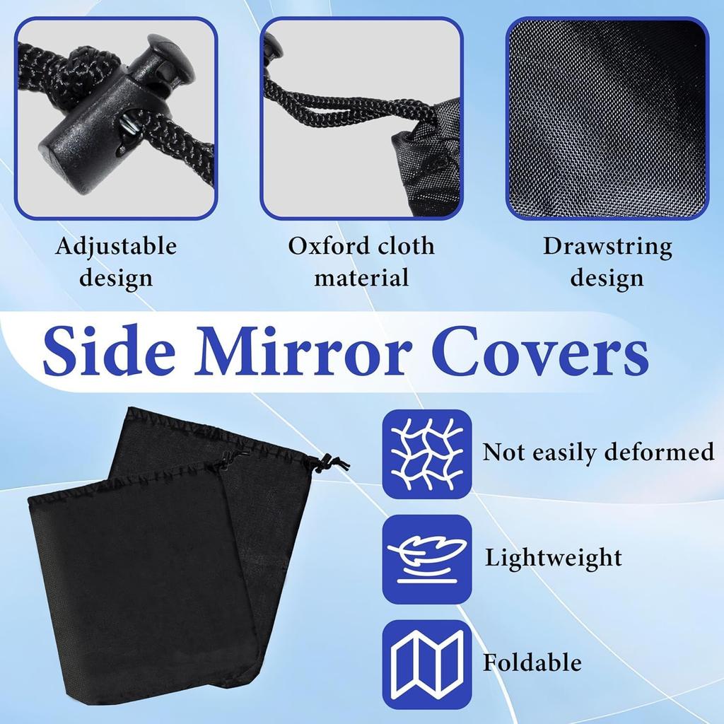 2Pcs Side Mirror Covers, Waterproof Car Side Mirror Protection for Snow, Ice, Bird Droppings - Universal Fit for Cars, SUVs, Winter Rearview Guard,