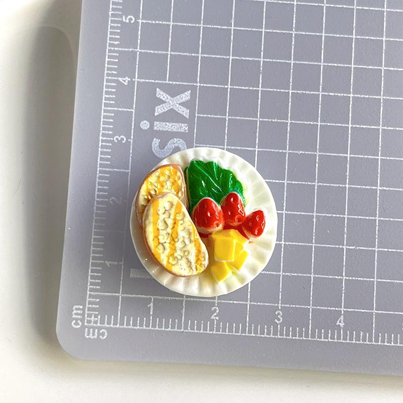 6Pcs/Set Doll House Scene Ornaments Diy Miniature Landscape Fairy Garden Decors Accessories Dollhouse Mini Dim Sum Platter