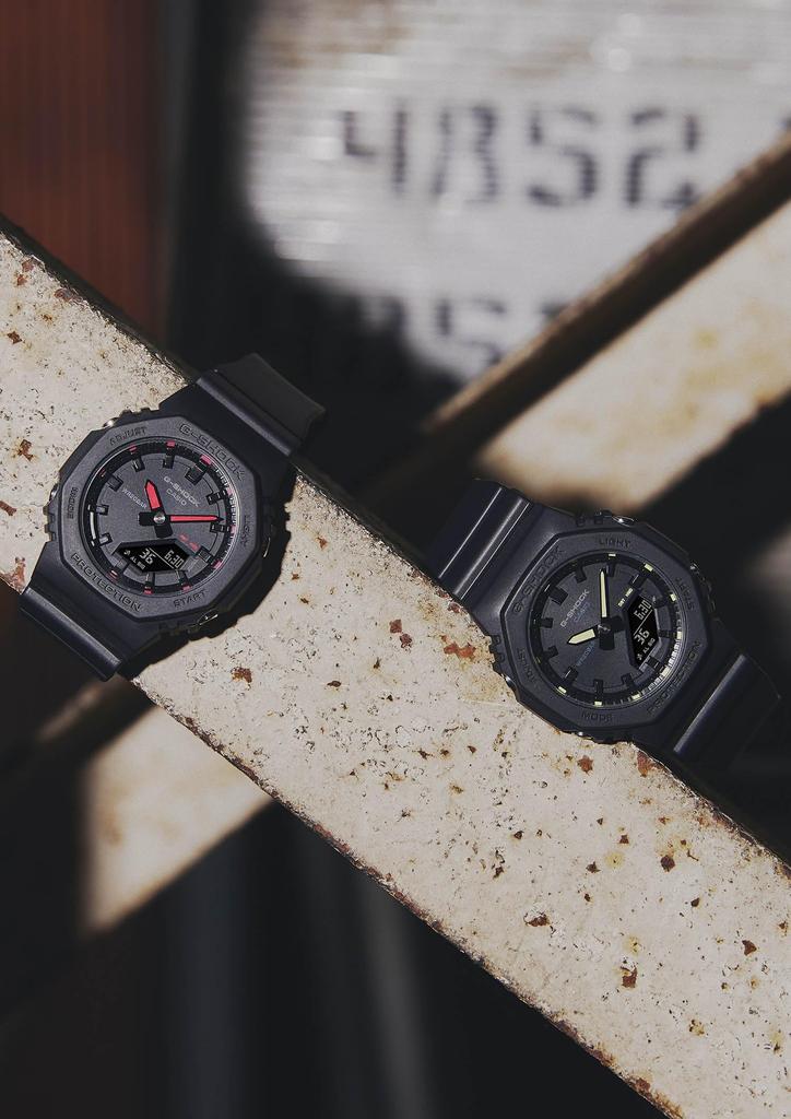 Casio Made with Environmentally Friendly Black G-Shock Watch, Mid-Size Model, Materials, GMA-P2100SA-1A1JF, Women's,