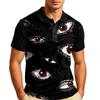 Men's Halloween Short Sleeve Casual Shirt with Turn Down Collar
