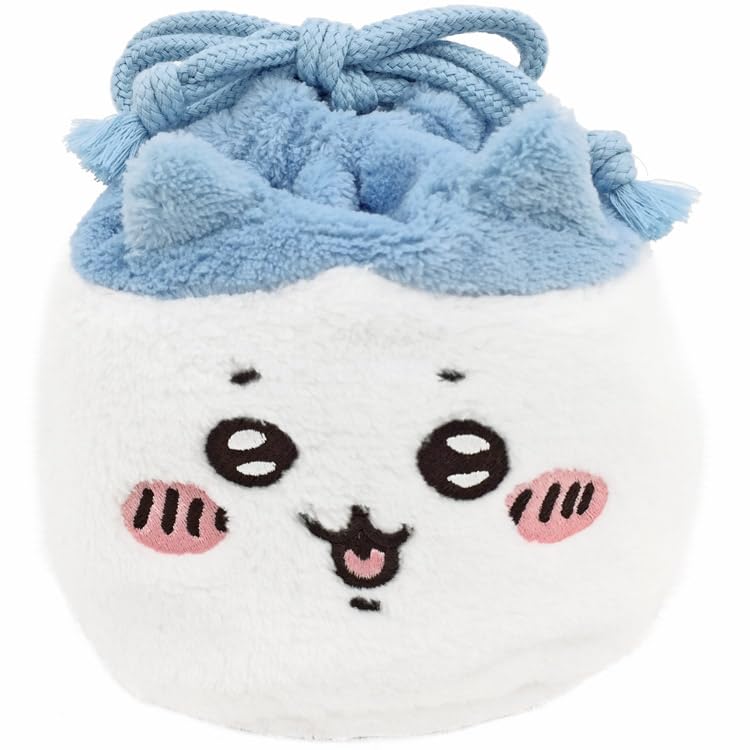 Marimocraft CHIIKAWA Face Drawstring W16 x H16 x D1cm Pouch, Hachiware, CKW-038,
