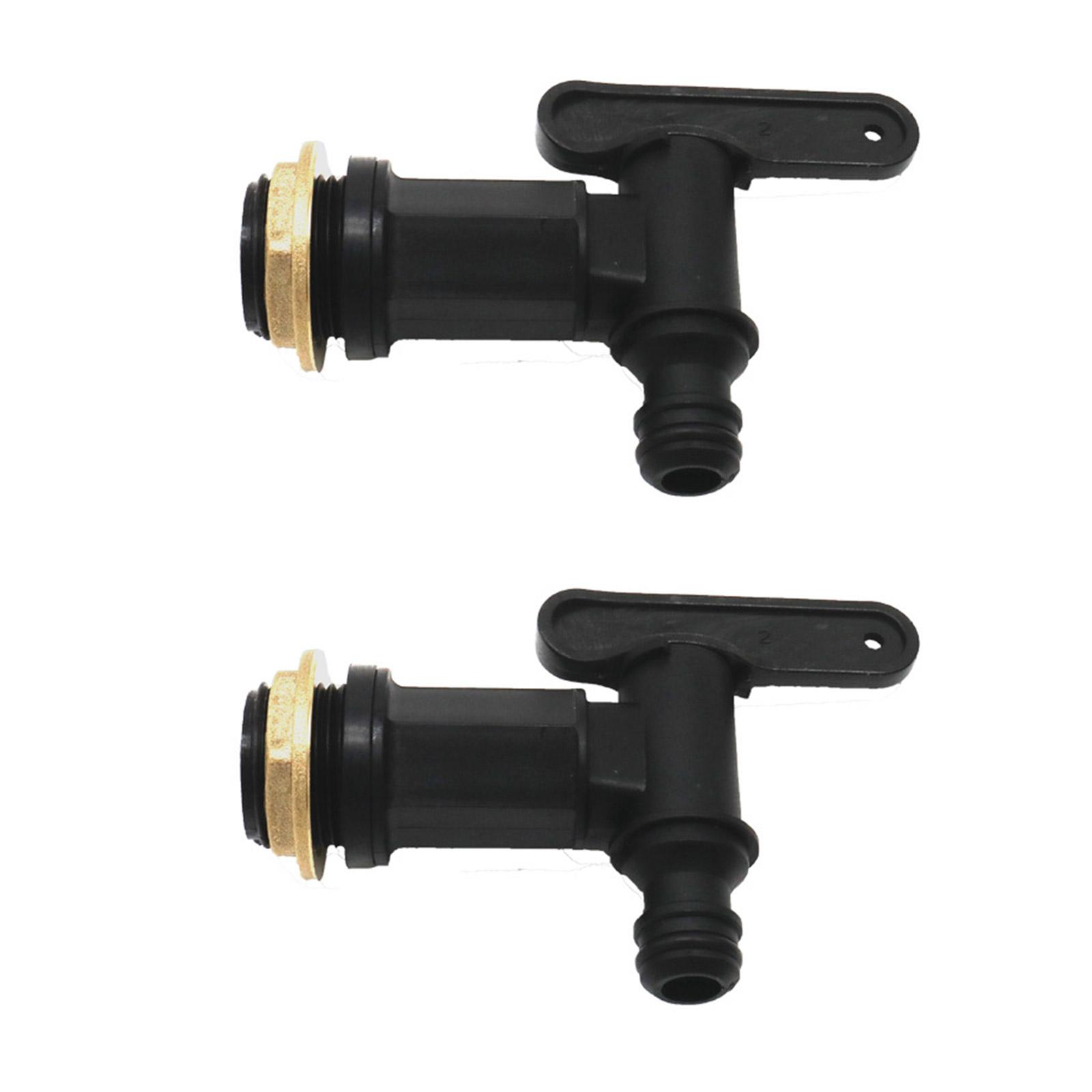 

2Pcs Water Butt Tap with Brass Seal Replacement Rain Water Collection Tap for Garden Home Fit 3/4 Thread Adapter