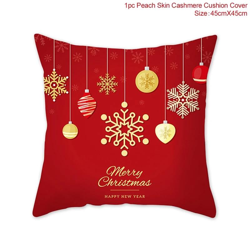 Christmas Cushion Cover Merry Christmas Decorations for Home 2026 Christmas Ornament Navidad Noel Xmas Gifts Happy New Year 2026