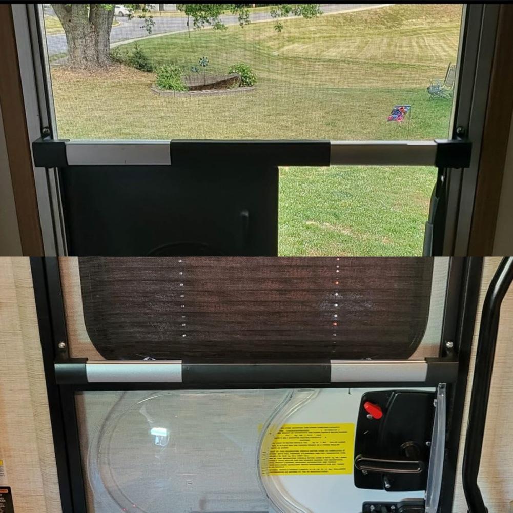 Manija de barra transversal para puerta de mosquitero de RV ajustable de 21,6 pulgadas a 28,6 pulgadas Barra de agarre para manija de puerta de RV para autocaravana, remolque