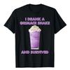 Funny  I Drank A Grimace Shake and Survived T-Shirt Graphic Tee Tops Shakes Lover Short Sleeve Blouses Summer Fashion Sayings