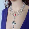Cross-shape Clavicle Chain Female High-end All-matched Multilayer Necklace