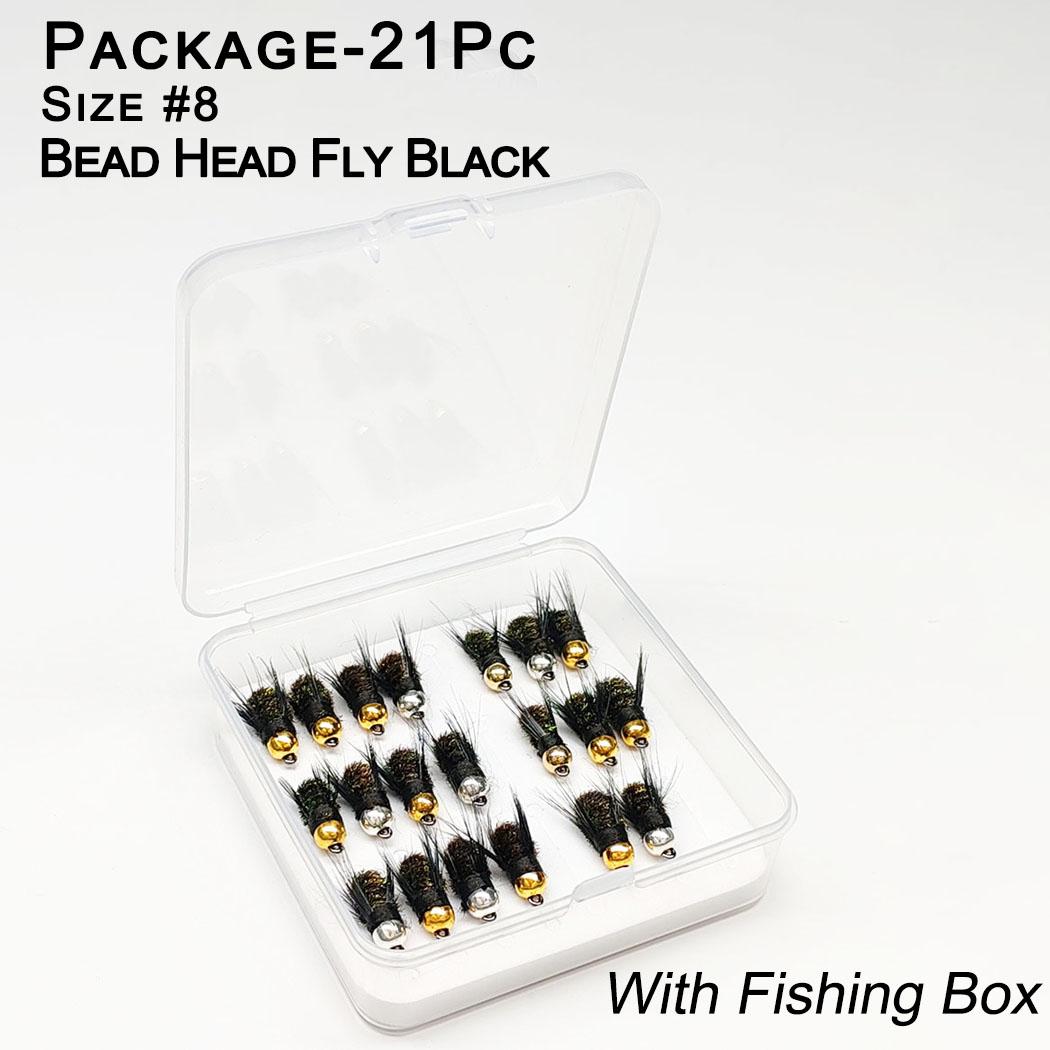 21Pcs(with Flies Box) Fly Fishing Flies Bait Artificial Wet Flies Bait for catching fish like Trout/Bass/Perch/Carp etc in fresh water 21Pc(with Flies Box)