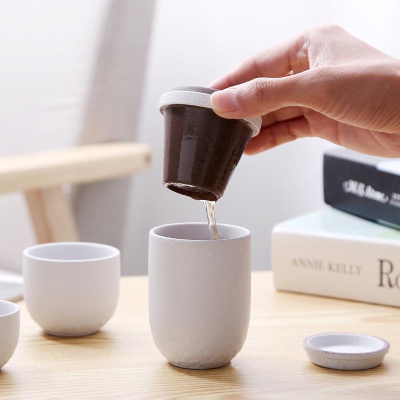 Chinesisches Reise-Kung-Fu-Teeset, 1 Kanne + 2 Tassen, tragbare Keramik-Teetasse, Porzellanservice, Gaiwan-Teetassen, Becher Teezeremonie