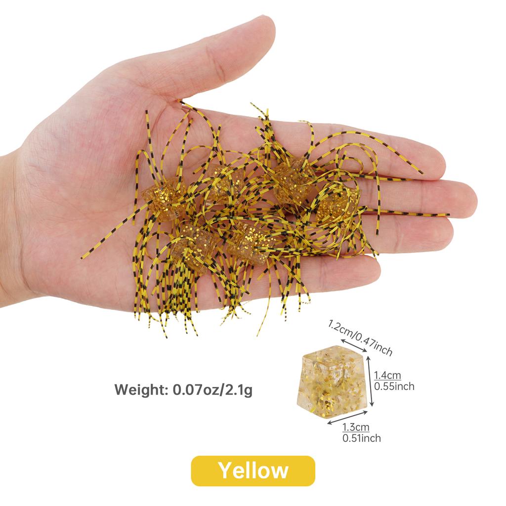 6 pcs Handmade Soft Dice Fishing Lures for Drop Shot / Texas / Jig / Finesse Rig with Slow Sinking Tentacles,Panfish and Trout Baits