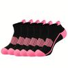6 Pairs Women's Color Blocked Sport Socks Breathable Casual Low Cut Athletic Ankle Socks for Gym Running