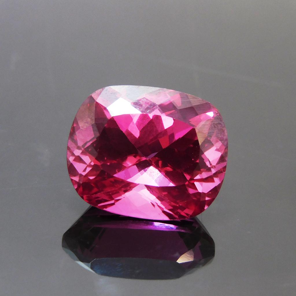 Natural Pink Tourmaline Loose Gemstone Cushion Cut 19.35 Ct Enhanced October Birthday Birthstone