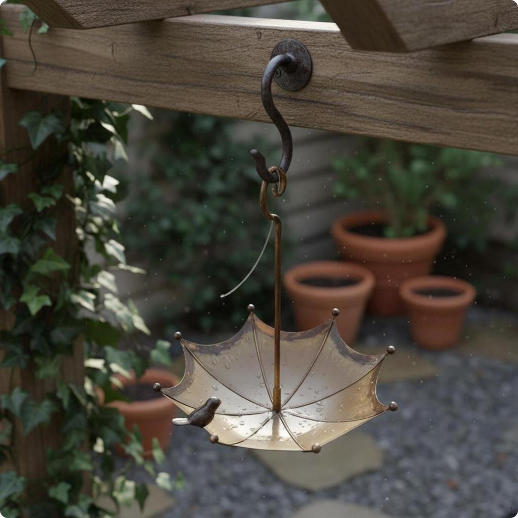 Umbrella Bird Feeder 3 In 1 Hanging Food Tray Decorative Outdoor Decor for Yard, Patio