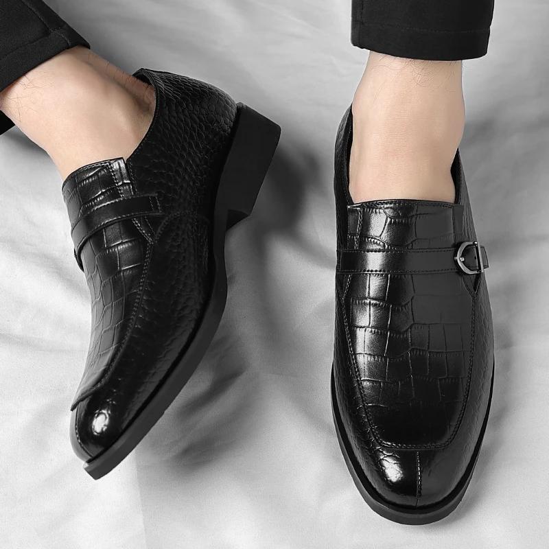 Leder Atmungsaktiv Herren Lederschuhe Frühling Herbst Neu Business Anzugschuhe Britischer Stil Weiche Sohle Lässige Slipper Loafers Schuhe