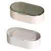 Soap Holder with Lid, Waterdraining, Portable, Bathroom Storage, Hygienic 2 Transparent Gray