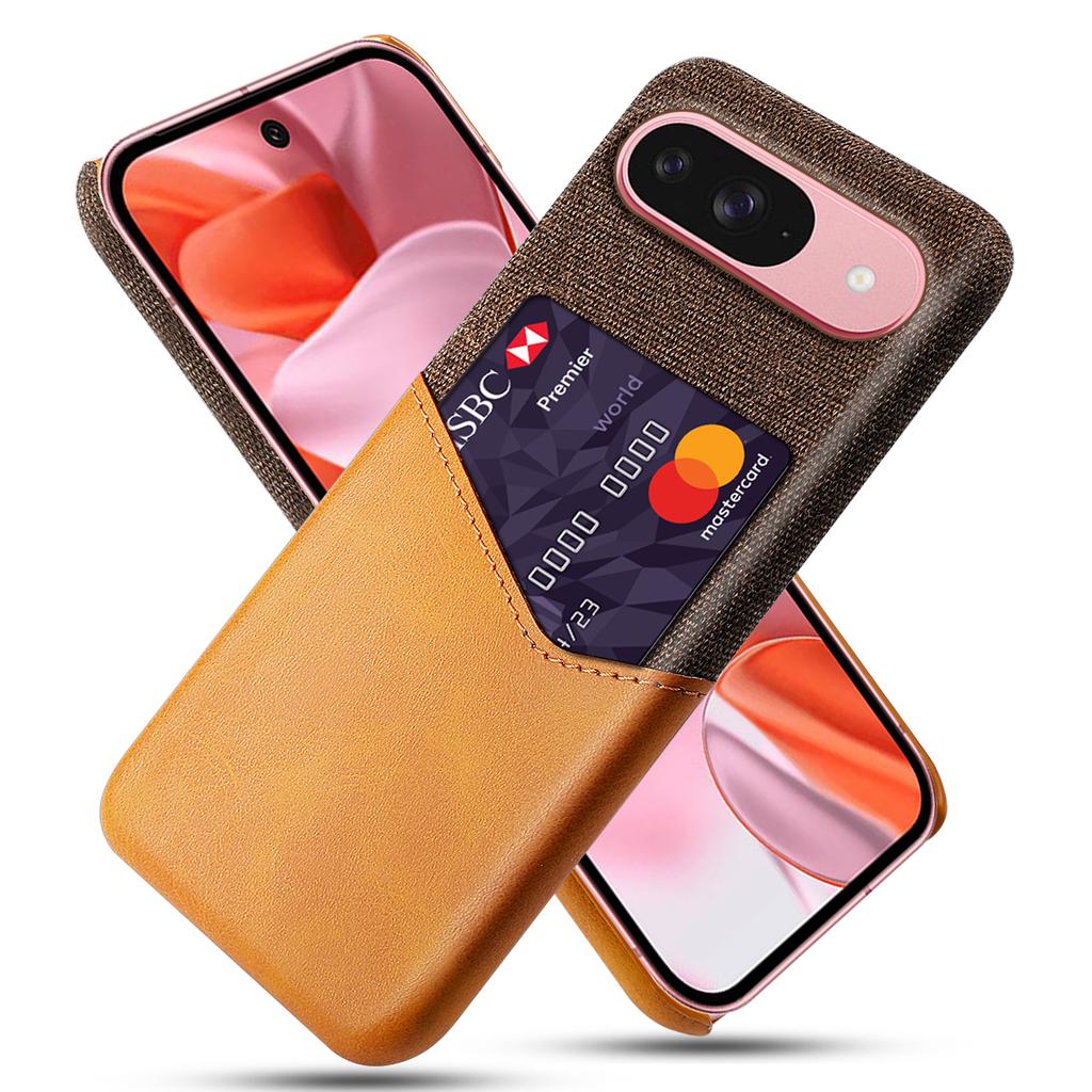 For Google Pixel 10/10 Pro Case PU Leather Cloth Texture Hard PC Phone Cover with Card Holder