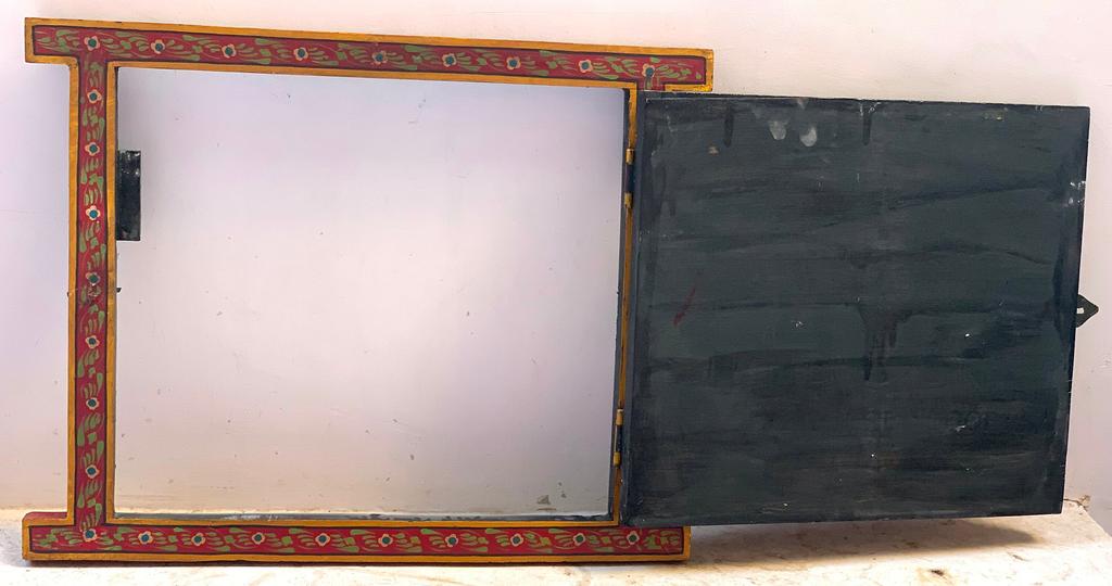 Hand Painted Indian Royal Procession Window Frame: Farmhouse Wall Decor