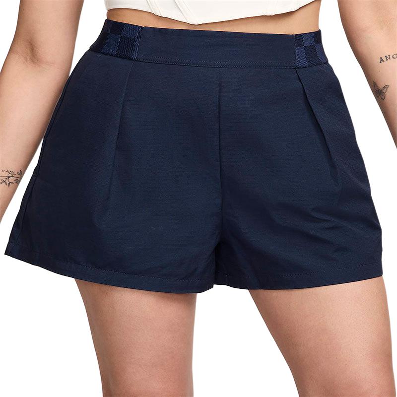 

Nike Коллекция спортивной одежды Однотонные шорты с высокой посадкой и карманами Повседневные женские шорты Обсидиан FN2168-451 S