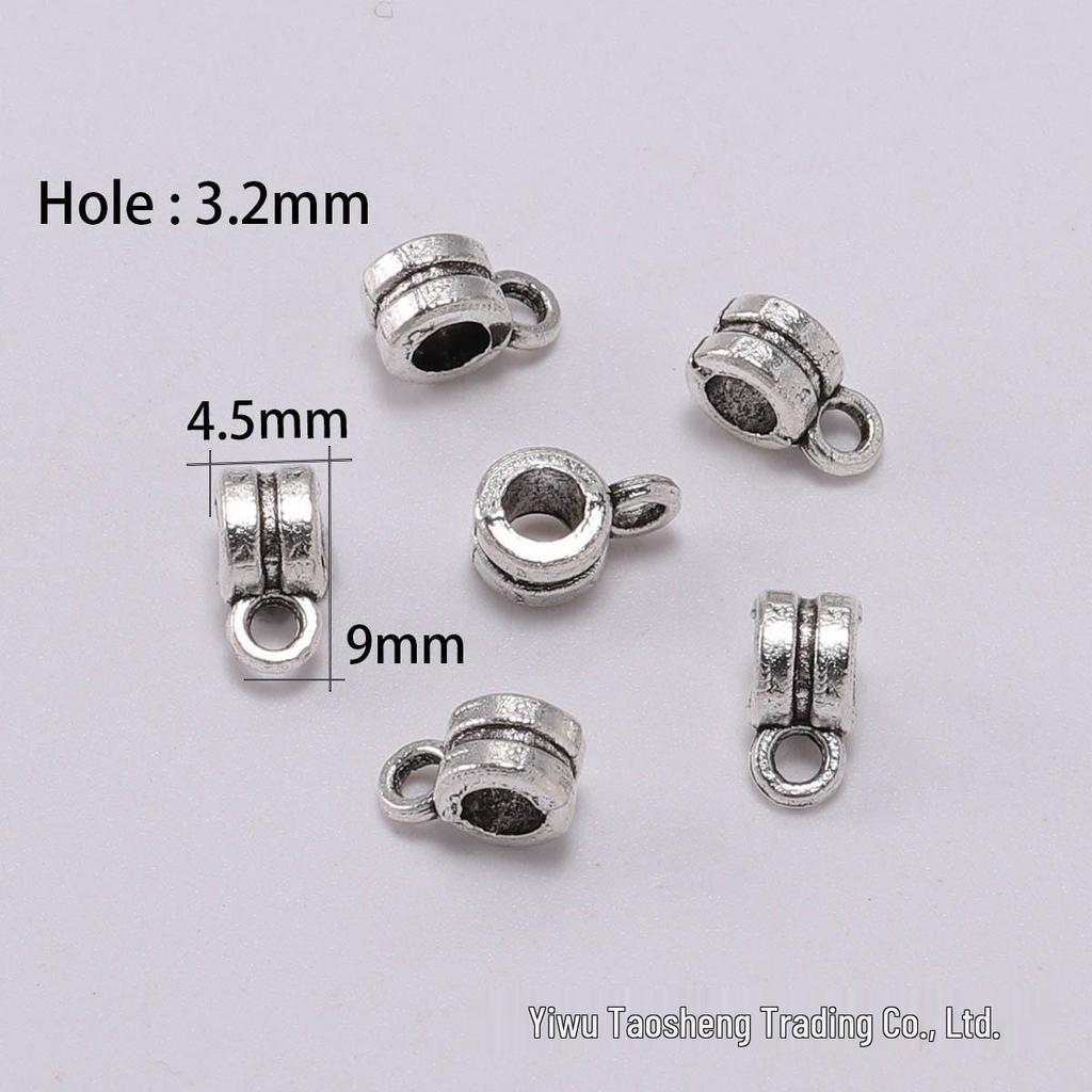 DIY šperky doplňky: Starožitné stříbrné distanční korálky s velkým otvorem pro náramky Pandora a trojcestné náhrdelníky - Sada 20 kusů.