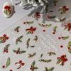 Christmas Nail Stickers Laser Snowflake Relief 3D Christmas Tree Leaves Cartoon Wearing Nail Patches Manicure Decorstion Charm