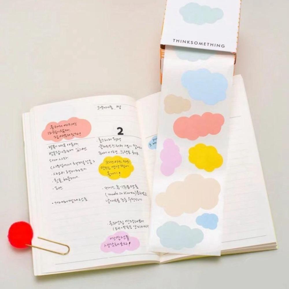 Gradient Color Roll TAPE Dual Purpose Note Sticky Notes Cute Clouds Memo Pad Stationary