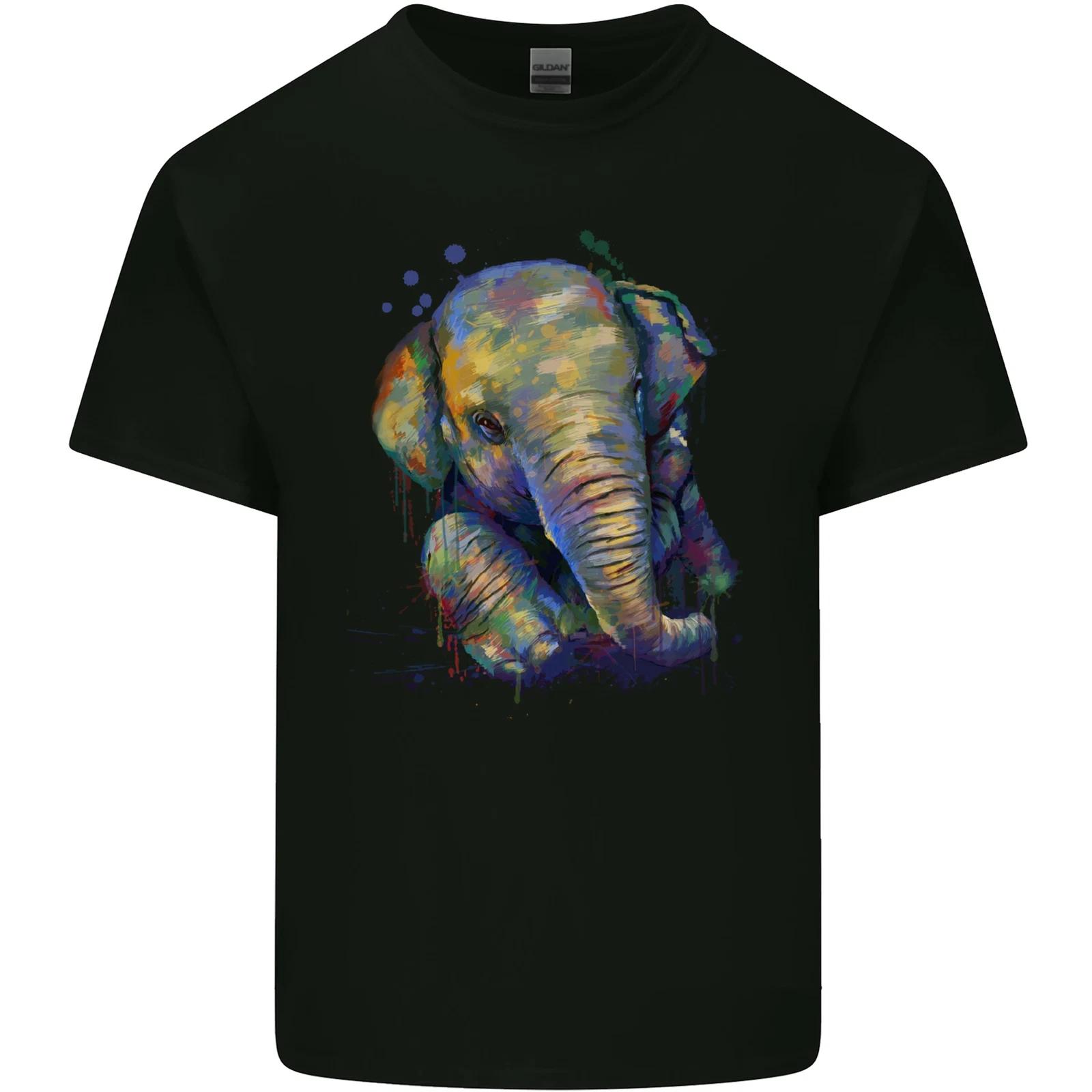 Elephant Hand Drawn Watercolour Kids T-Shirt Childrens XL