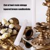 Retro Taper Candle Holders Copper Candlestick Holders for Home Dinning Table Centerpiece Wedding Holiday Party Chrismas