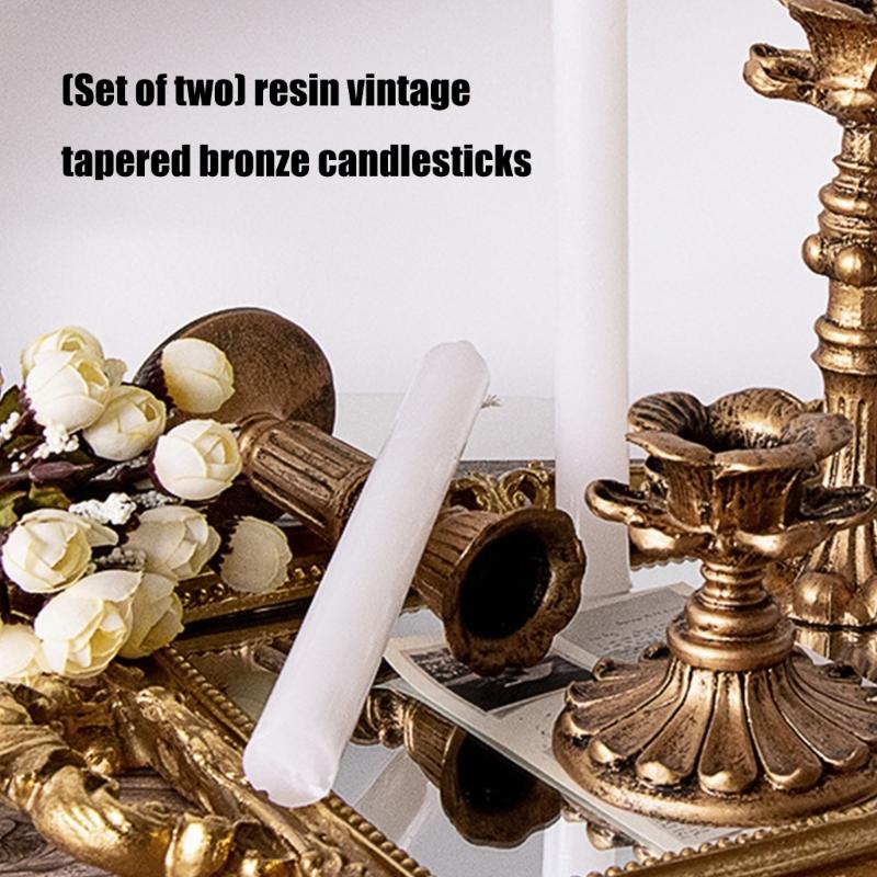 Retro Taper Candle Holders Copper Candlestick Holders for Home Dinning Table Centerpiece Wedding Holiday Party Chrismas