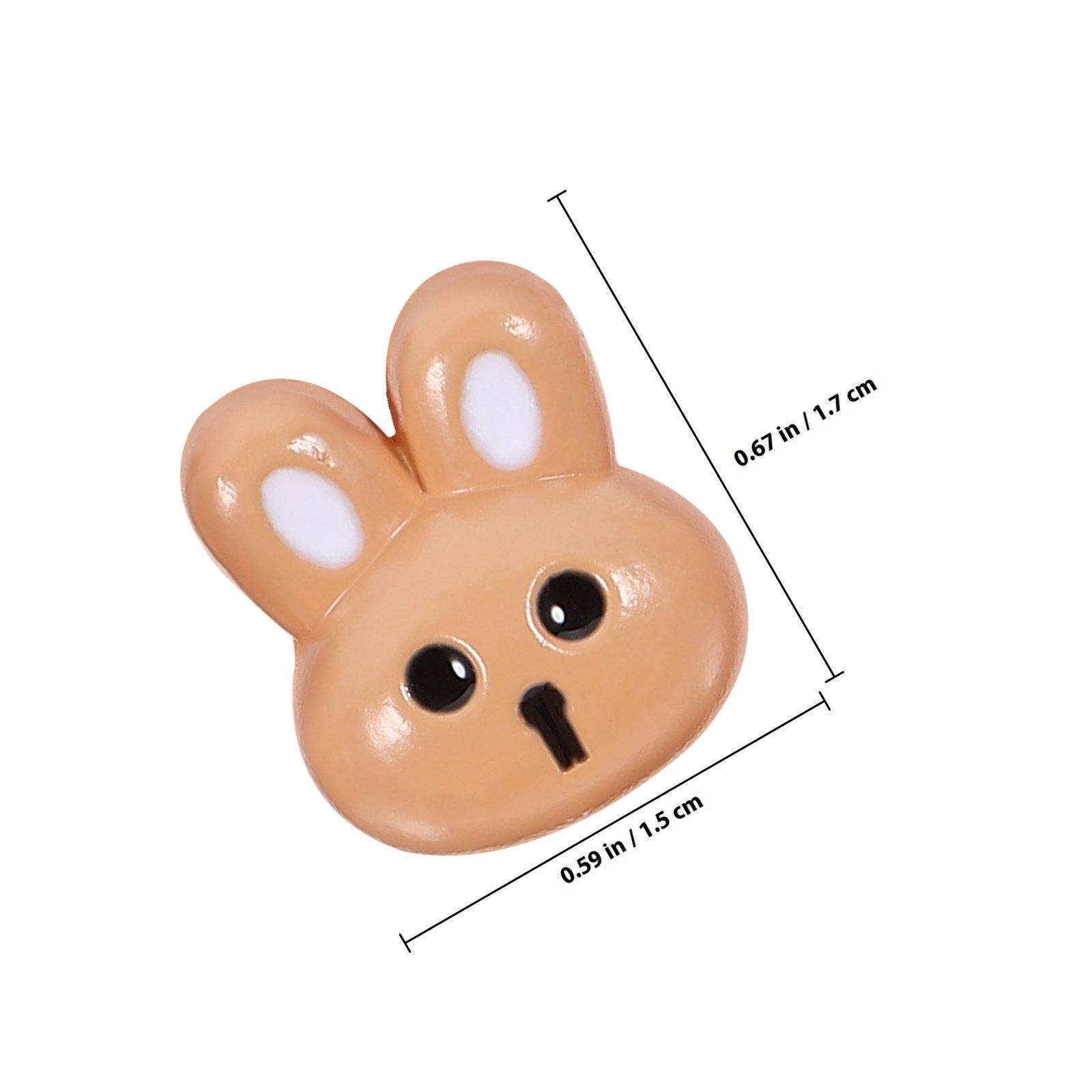 

12 Pcs Clothing Replaceable Buttons for Crafting Cartoon Resin Bunny Modeling Coat Sewing коричневий