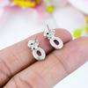 Natural Pink Opal,Peridot 925 Solid Sterling Silver Gift Tops Earring .75" t7M83