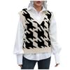 Women's Fashion Plaid Vest Sweater Vest Outer Wear Inner Knitted Sweater