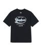 Emelbi Vintage Sportive Cursive Graphic Short Sleeve T-Shirt Ny (Black)