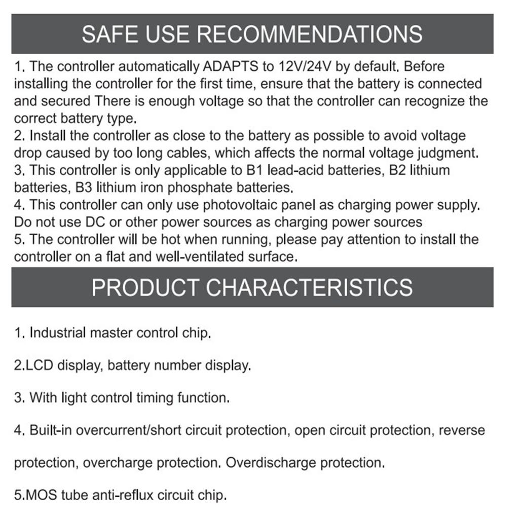 Intelligentes LCD-Display Solarmodul Batterieregler 12V 24V 20A Tragbares Zubehör für effizientes Energiemanagement