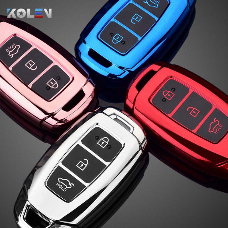 Soft Tpu Car Remote Key Case Cover Shell Fob For Hyundai Ix35 I30 Kona Solaris Encino Azera Grandeur Accent Fe Tm Santa Palisade