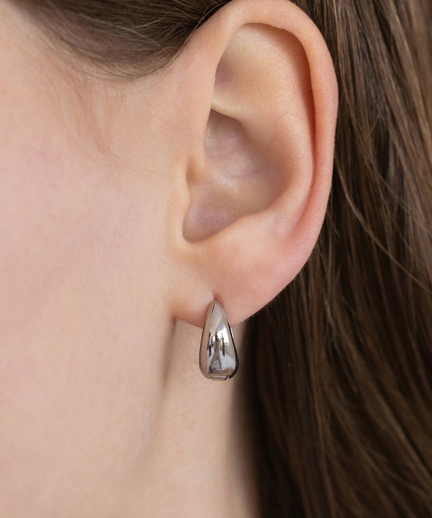 Tatiana Minimal Teardrop Hoop Earrings Ec3297 (S/M/L)