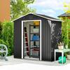 Large Metal Garden Shed, Sliding Doors, 194 x 107 x 191 cm, Dark Grey