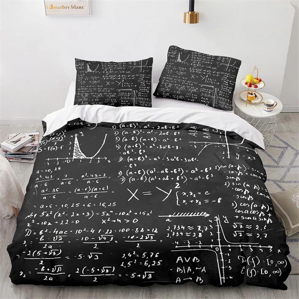Mathematical Formulas Math Equations Soft Duvet Cover Suitable for Children Young Boys plus Young Girls Who Love Mathematics Scholars Comfortable