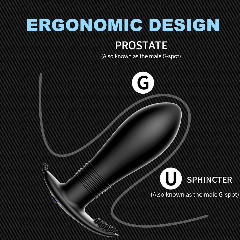 App-Fernbedienung Analvibrator, Kabelloser wiederaufladbarer Silikon-Analplug, Leise, Mehrere Vibrationsmodi für Paare