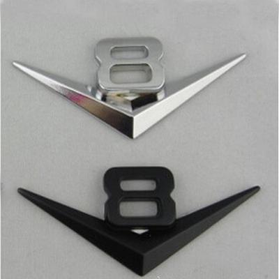 1Pcs 3d Metal V8 Emblems Badge Auto Displacement Car Sticker Car-styling Car Accessories