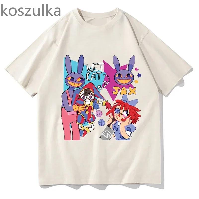The Amazing Digital Circus Merch T-Shirt Unisex Short Sleeved T Shirt Casual Tee Cotton Y2k Hip Hop Top Tees Vintage Streetwear