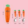 3 Pcs/Set Carrot Set Kids Tableware Stainless Steel Spoon And Fork Cutlery With Box Baby Feeding Kitchen Tableware Supplies