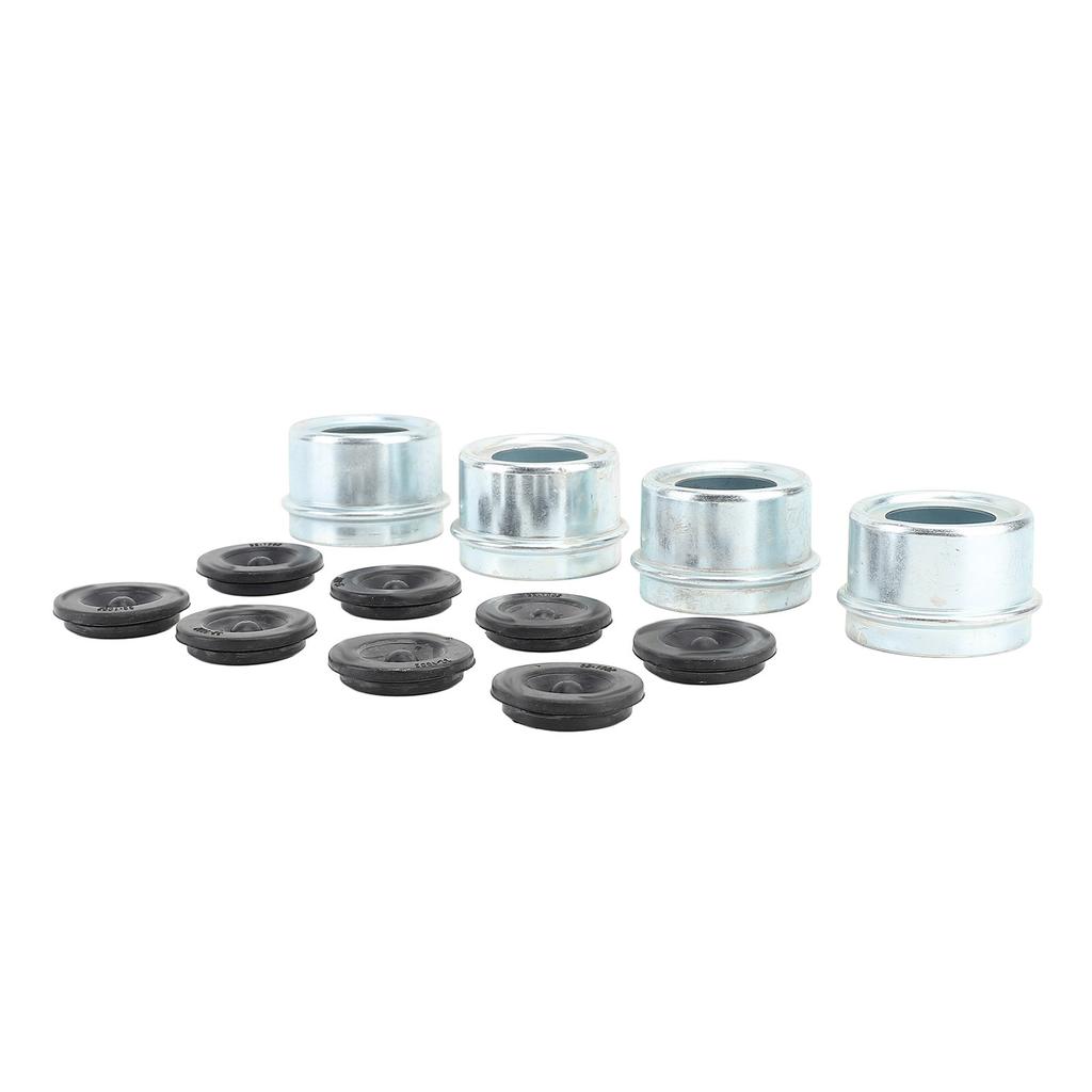 4 Zestawy Osłon Przeciwpyłowych Piasty Przyczepy Osłona Przeciwpyłowa Osi Przyczepy Dekielki Środkowe Kół Osłony Smarujące z 8 Gumowymi Wtyczkami do