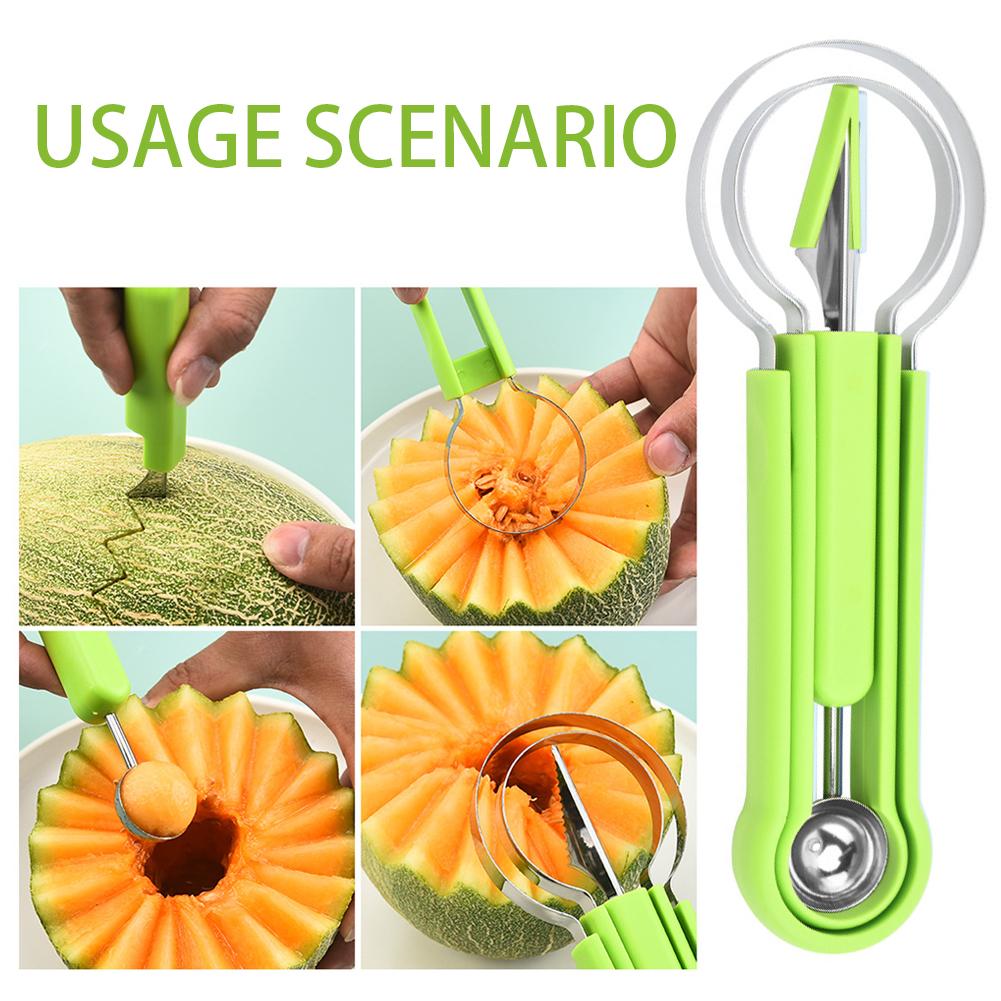 3-in-1-Obstballenausstecher-Set, leicht zu reinigen, Obstschnitzwerkzeug, Küchenzubehör