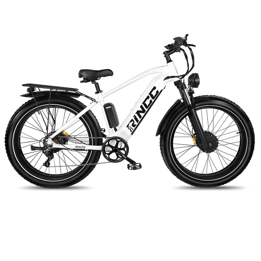 Rincc RN70 Elektrické horské kolo Dvojitý motor s 48V 20AH baterií Samsung 26palcové kolo s tlustými pneumatikami