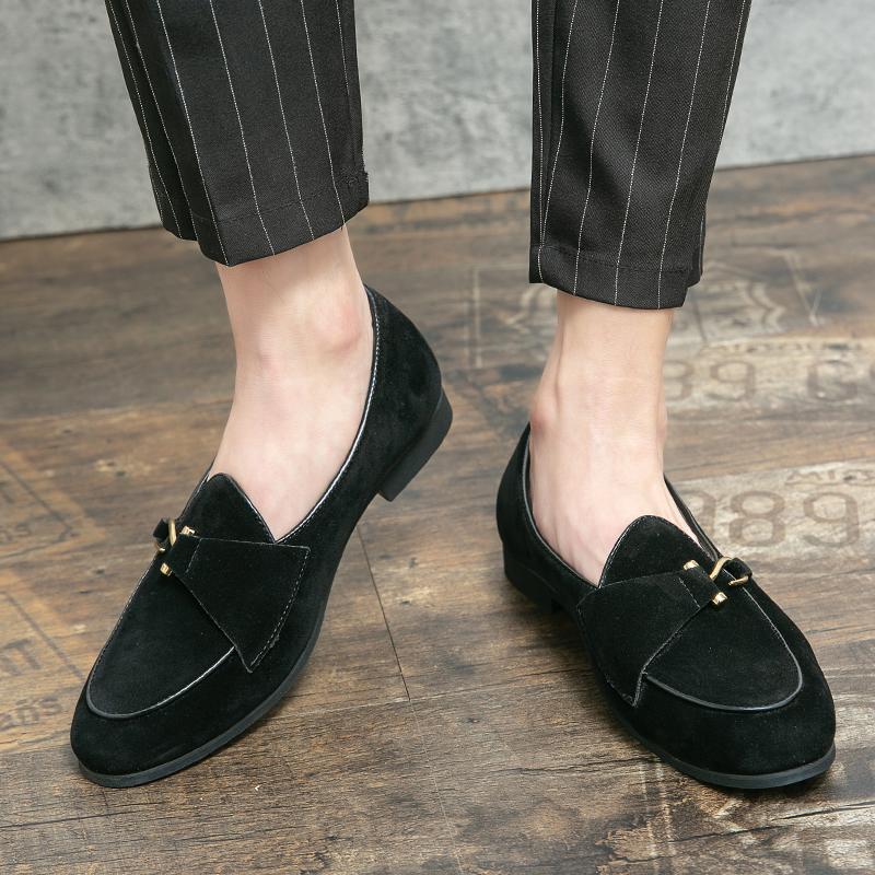 Men’s Loafers Dress Shoes Brown Suede Shoes Men Black Retro Formal Shoes Tuxedo Wedding Blazers Saddle Shoes Over Sized